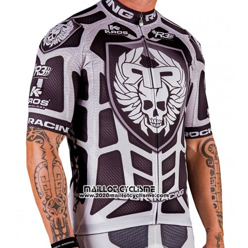 2016 Maillot Ciclismo Rock Racing Argent et Marron Manches Courtes et Cuissard